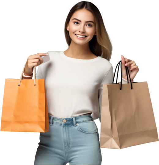 Girl representing shopping